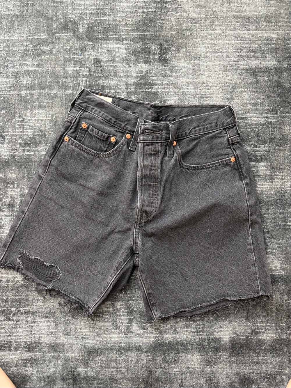 Levi's Women’s Black Washed Denim Cutoff Shorts